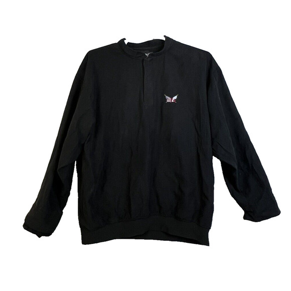 Zero Restriction Golf Outerwear Men's XL Black Quarter Snap Flag Flags Preppy - Picture 1 of 11
